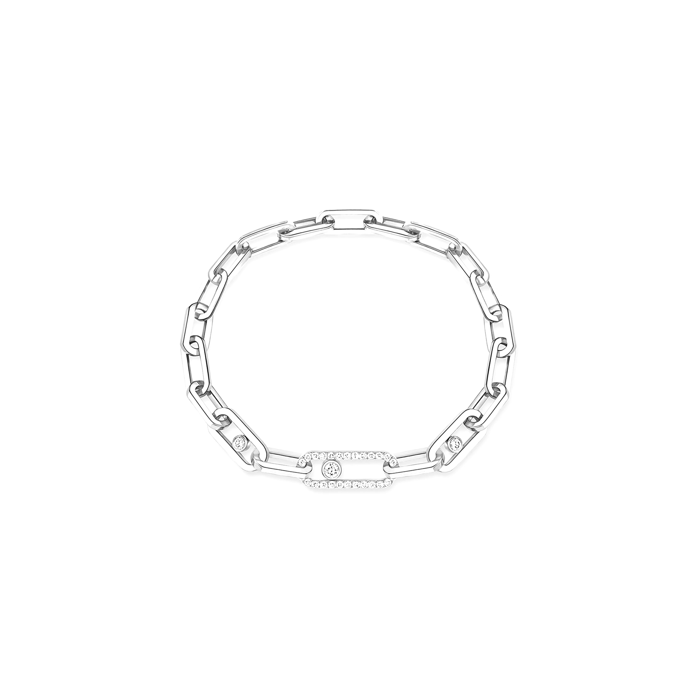 Mes1kaa move link 18k white gold d1am0nd bracelet 12577-yg